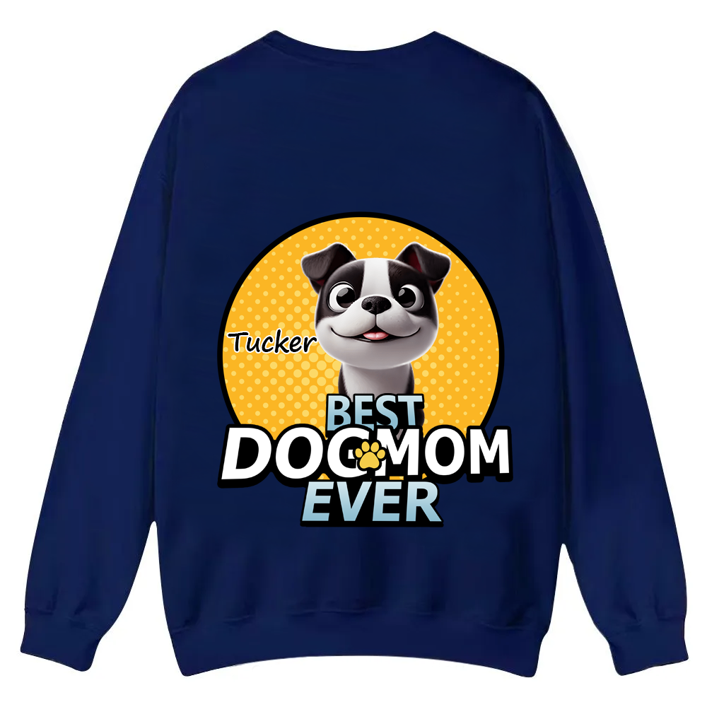 Best Dog Mom For Furry Kid - Personalized Custom Unisex Casual Crewneck Sweatshirt wearishow