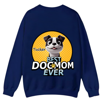 Best Dog Mom For Furry Kid - Personalized Custom Unisex Casual Crewneck Sweatshirt wearishow