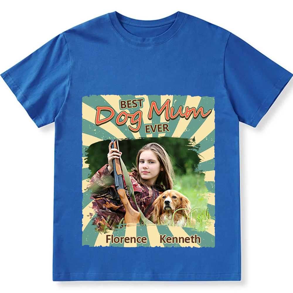 Retro Funny Dog Shirt Photo- Personalized Custom Unisex Fit Cotton T-Shirt wearishow