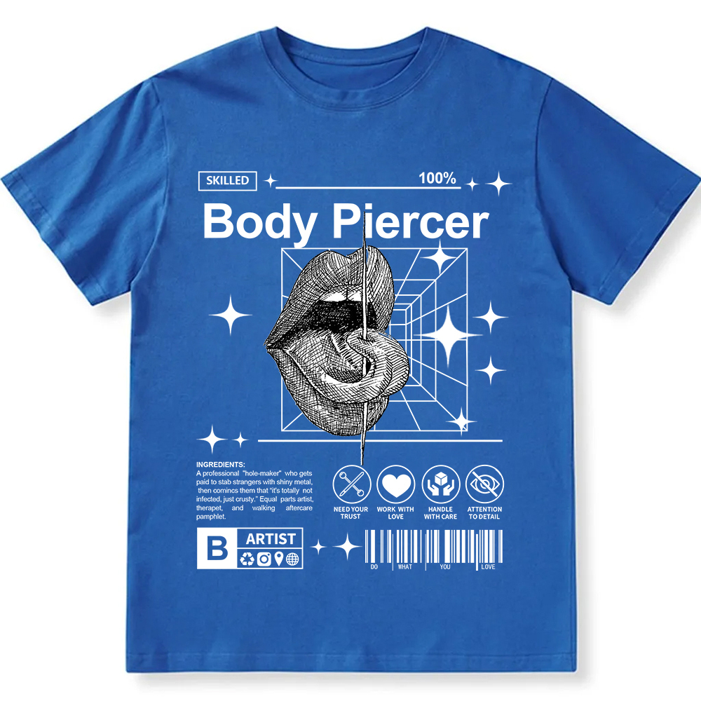 Body Piercer Casual Unisex Fit Cotton T-Shirt wearishow