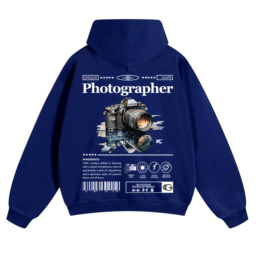 Photographer Unisex Solid Color Hoodie wearishow