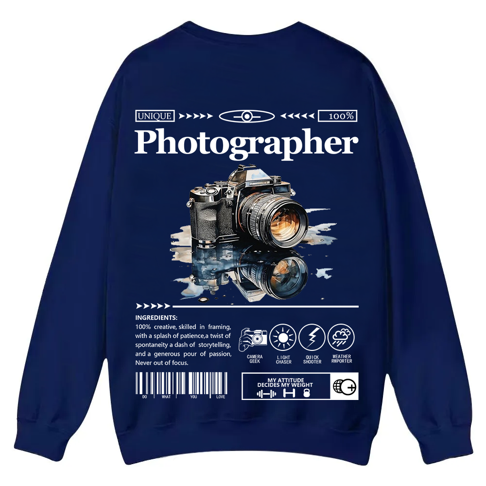 Photographer Casual Crewneck Sweatshirt wearishow