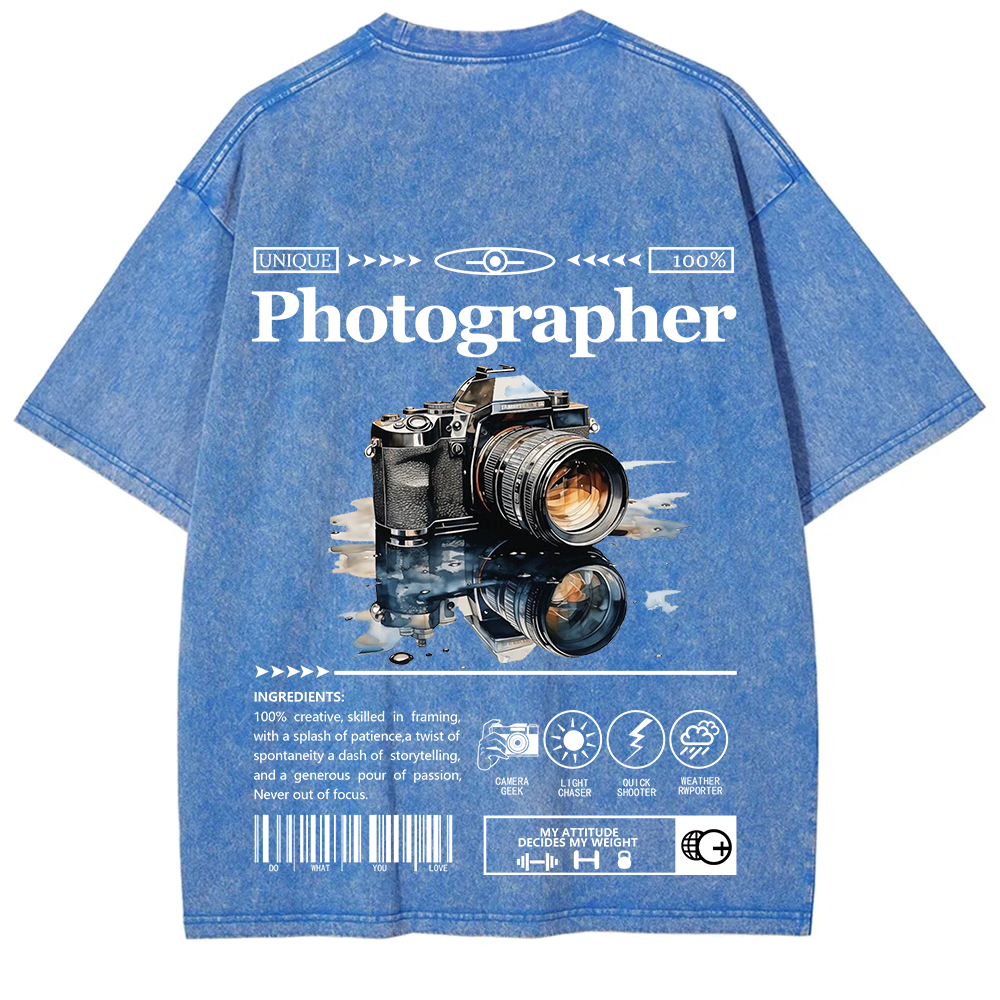 Photographer Unisex Fit Washed T-Shirt