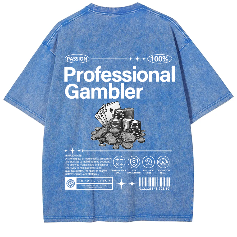 Professional Gambler Unisex Fit Washed T-Shirt