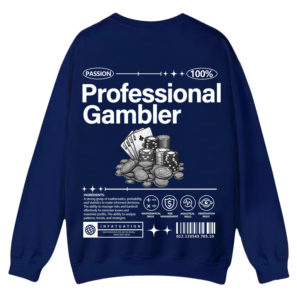 Professional Gambler Casual Crewneck Sweatshirt wearishow