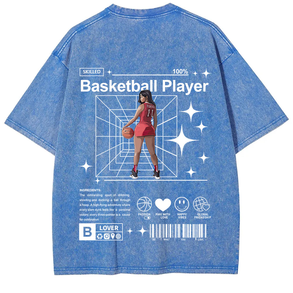 Basketball Player Unisex Fit Washed T-Shirt