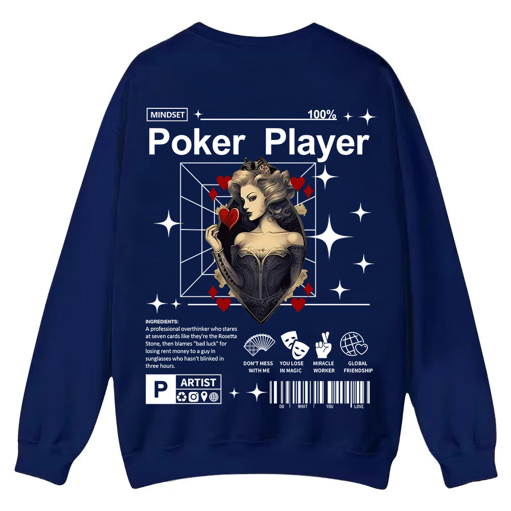 Poker Player Casual Crewneck Sweatshirt wearishow