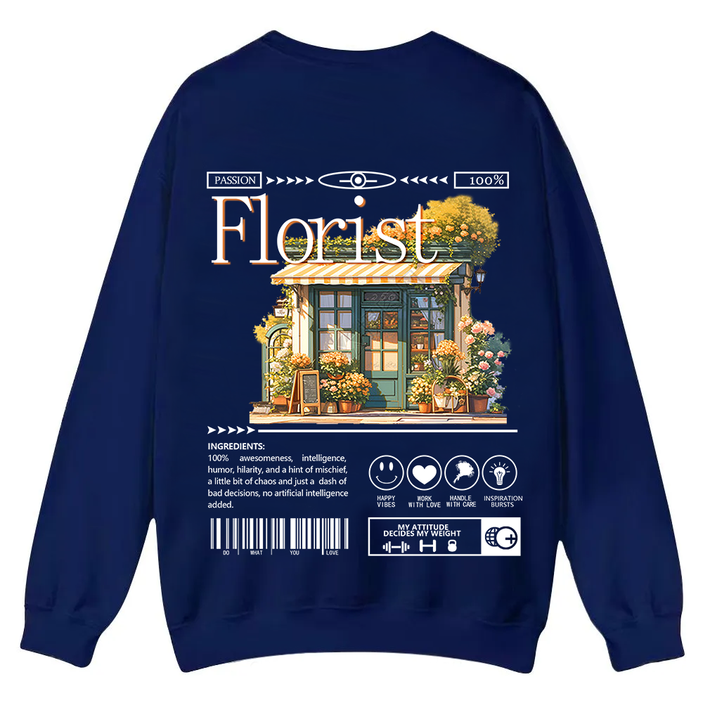 Florist Casual Crewneck Sweatshirt wearishow