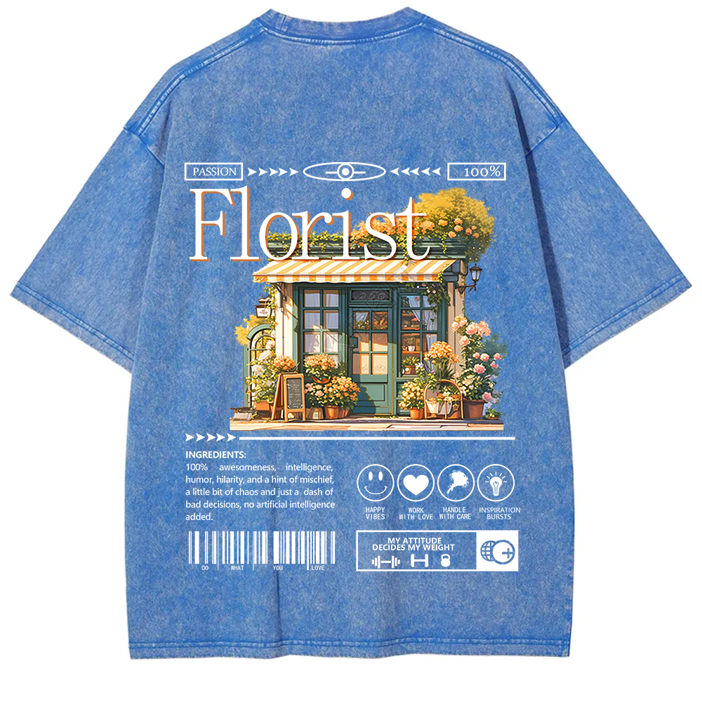 Florist Unisex Fit Washed T-Shirt