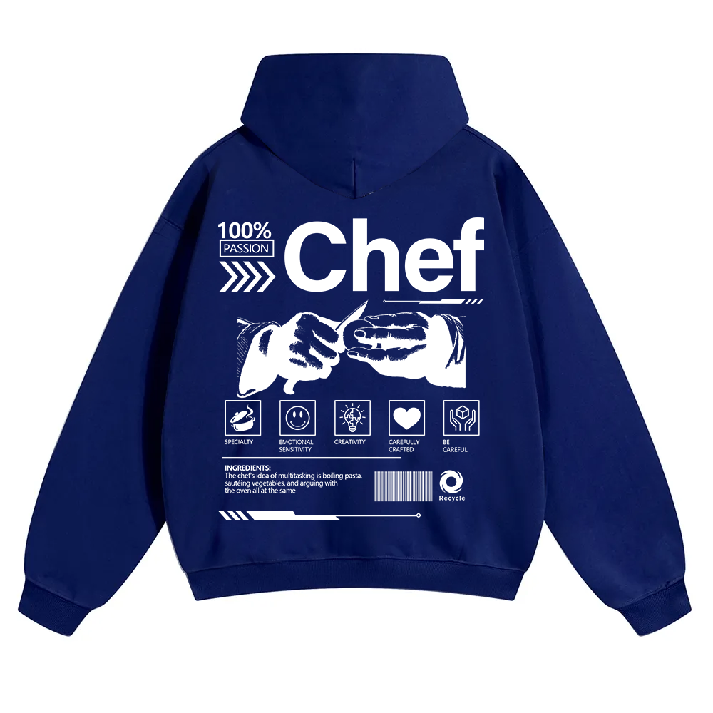 Chef Unisex Solid Color Hoodie wearishow