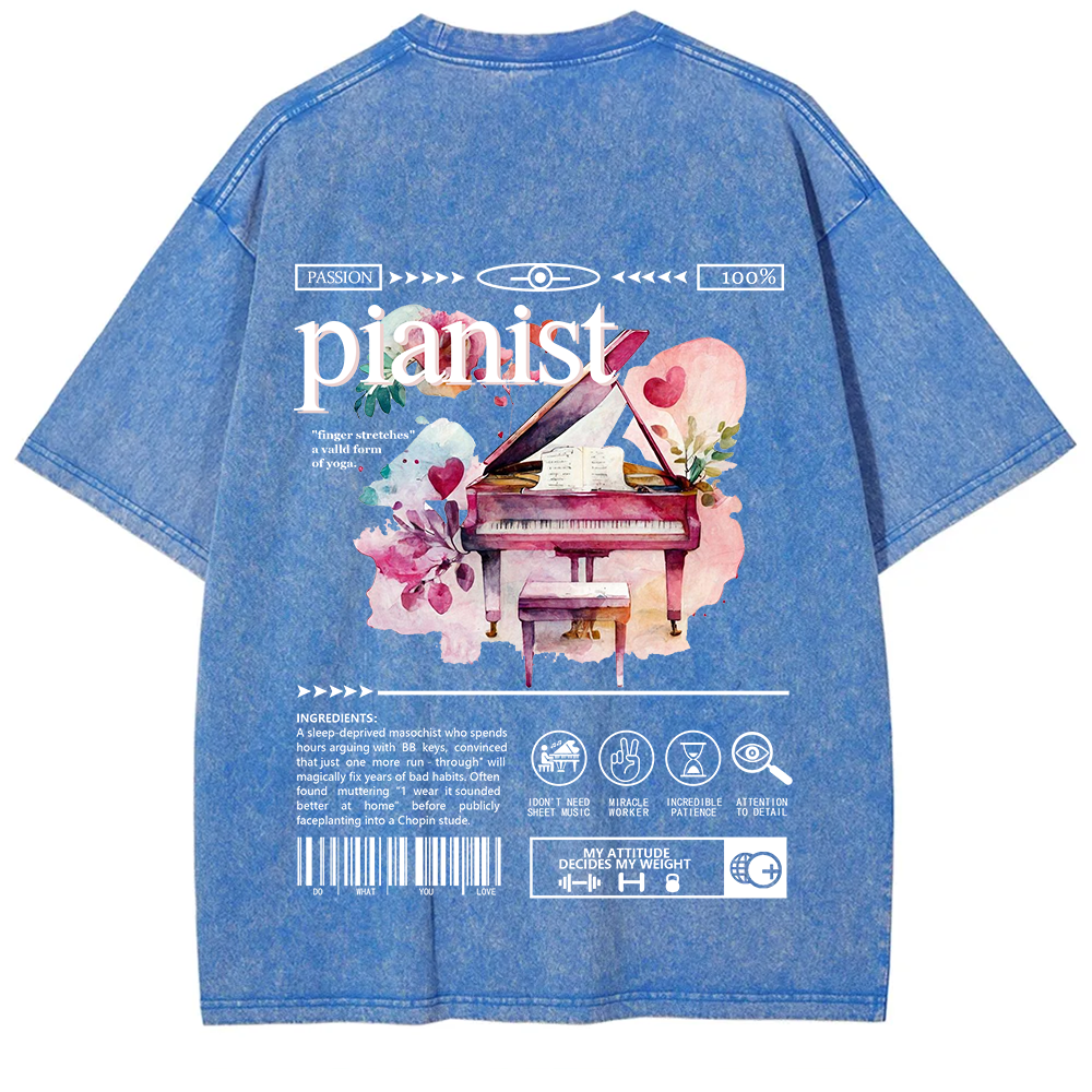 Pianist Unisex Fit Washed T-Shirt