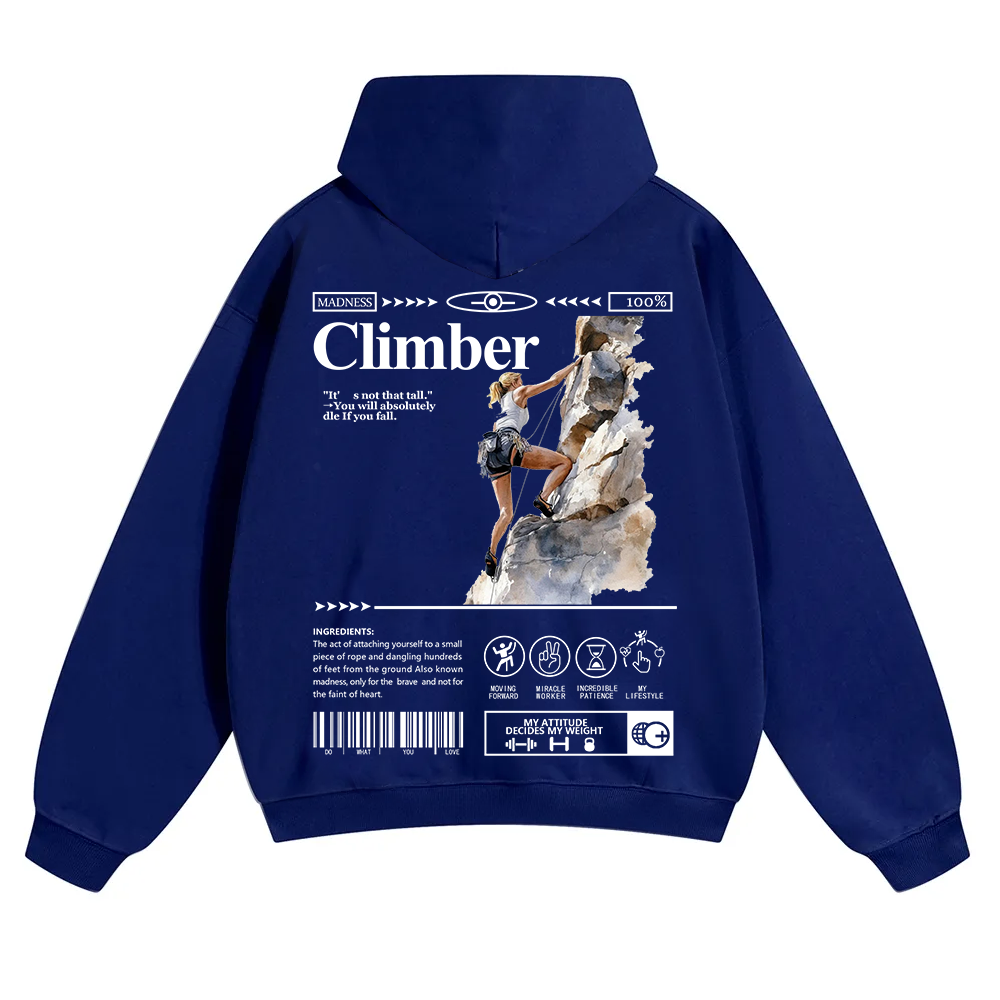 Climber Unisex Solid Color Hoodie wearishow