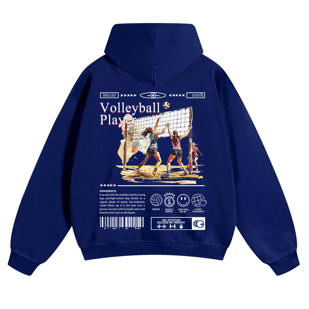 Volleyball Player Unisex Solid Color Hoodie wearishow