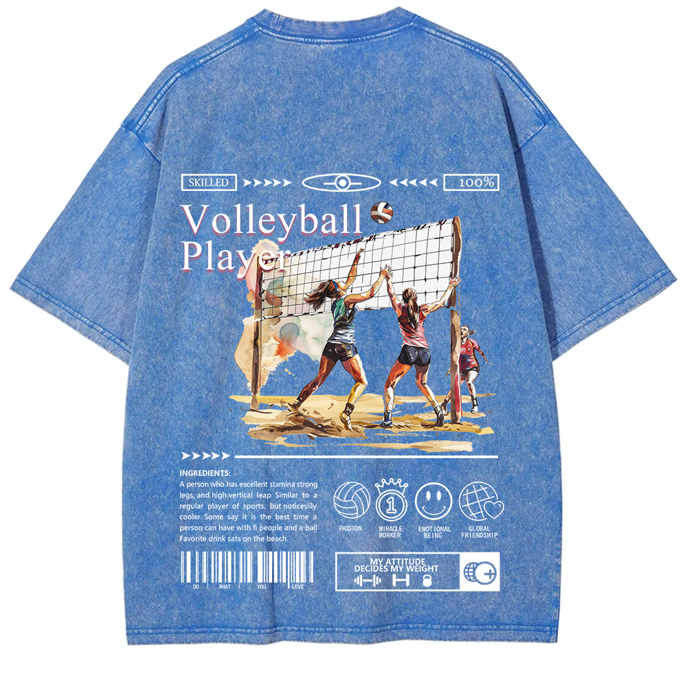 Volleyball Player Unisex Fit Washed T-Shirt