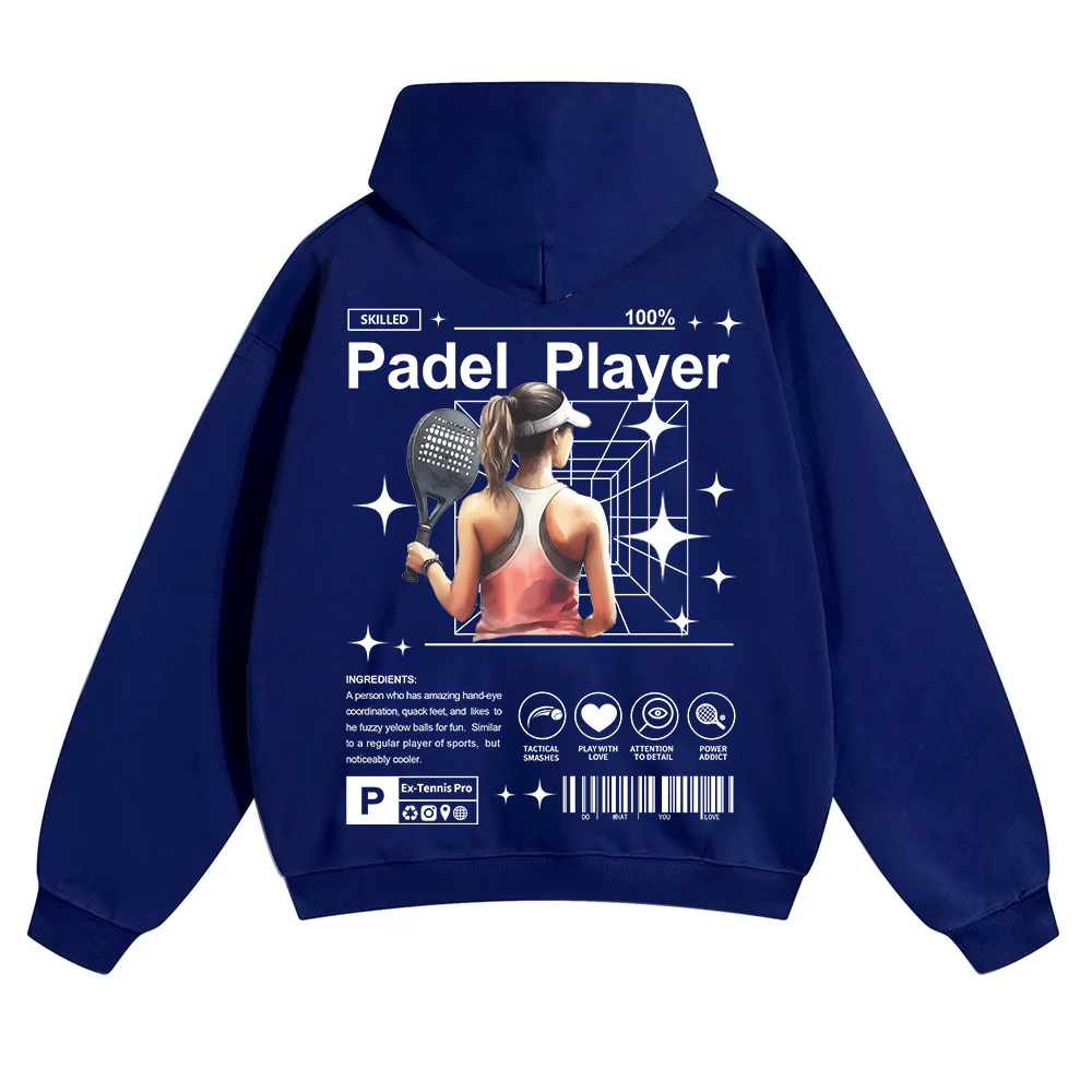 Padel Player Unisex Solid Color Hoodie wearishow