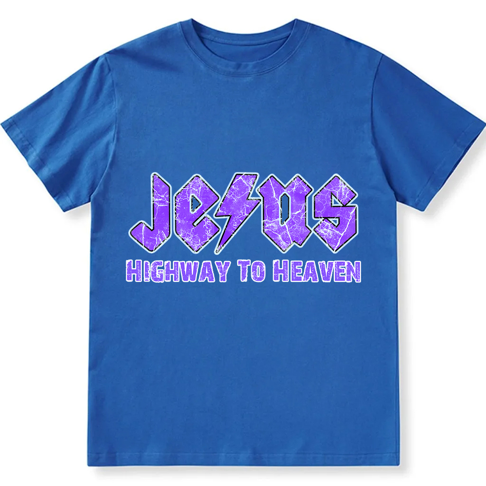 Jesus Highway To Heaven Unisex Fit Cotton T-Shirt wearishow