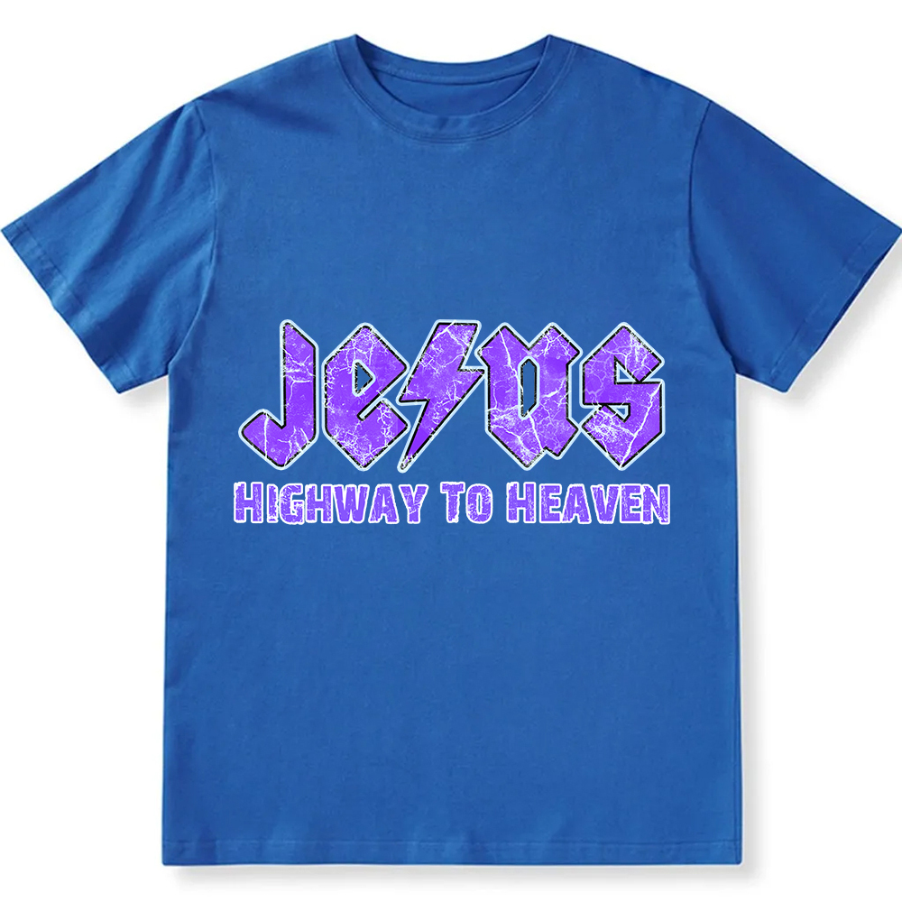 Jesus Highway To Heaven Unisex Fit Cotton T-Shirt wearishow