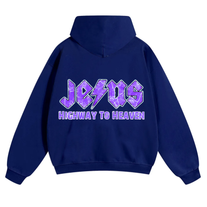 Jesus Highway To Heaven Unisex Solid Color Hoodie wearishow