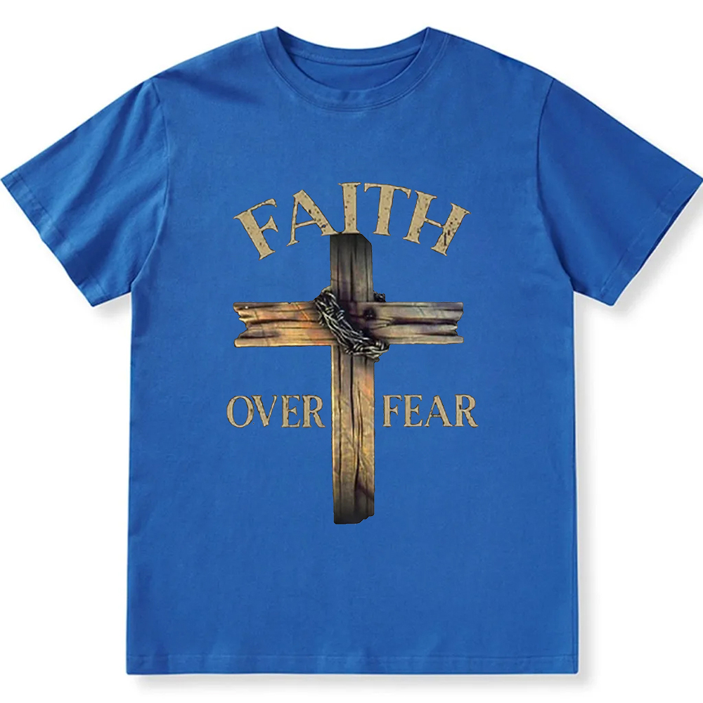 Faith Over Fear Cross Unisex Fit Cotton T-Shirt wearishow