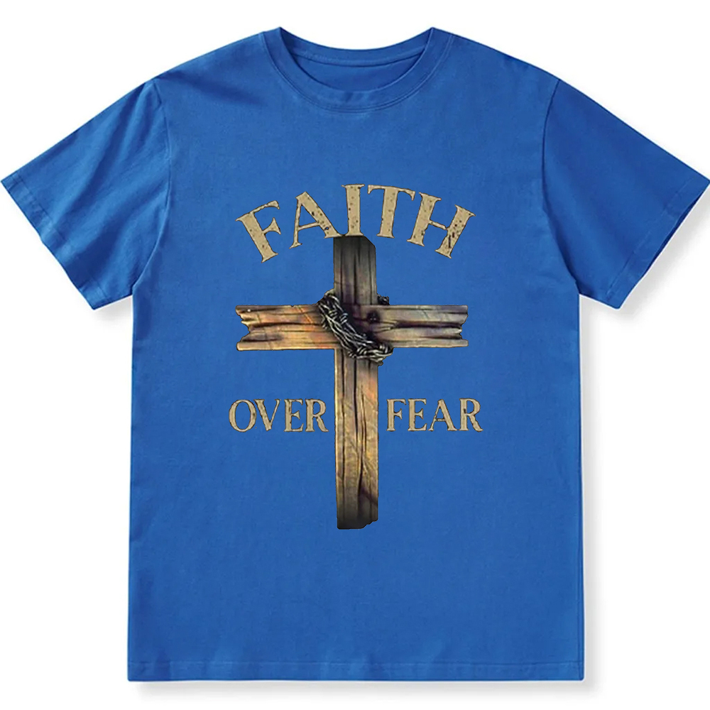 Faith Over Fear Cross Unisex Fit Cotton T-Shirt wearishow