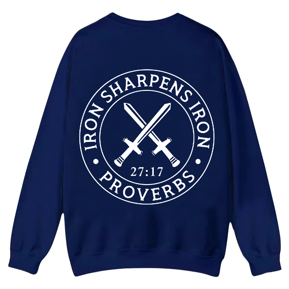 Iron Sharpens Iron PRVOERBS 27:17 Christian Casual Crewneck Sweatshirt wearishow