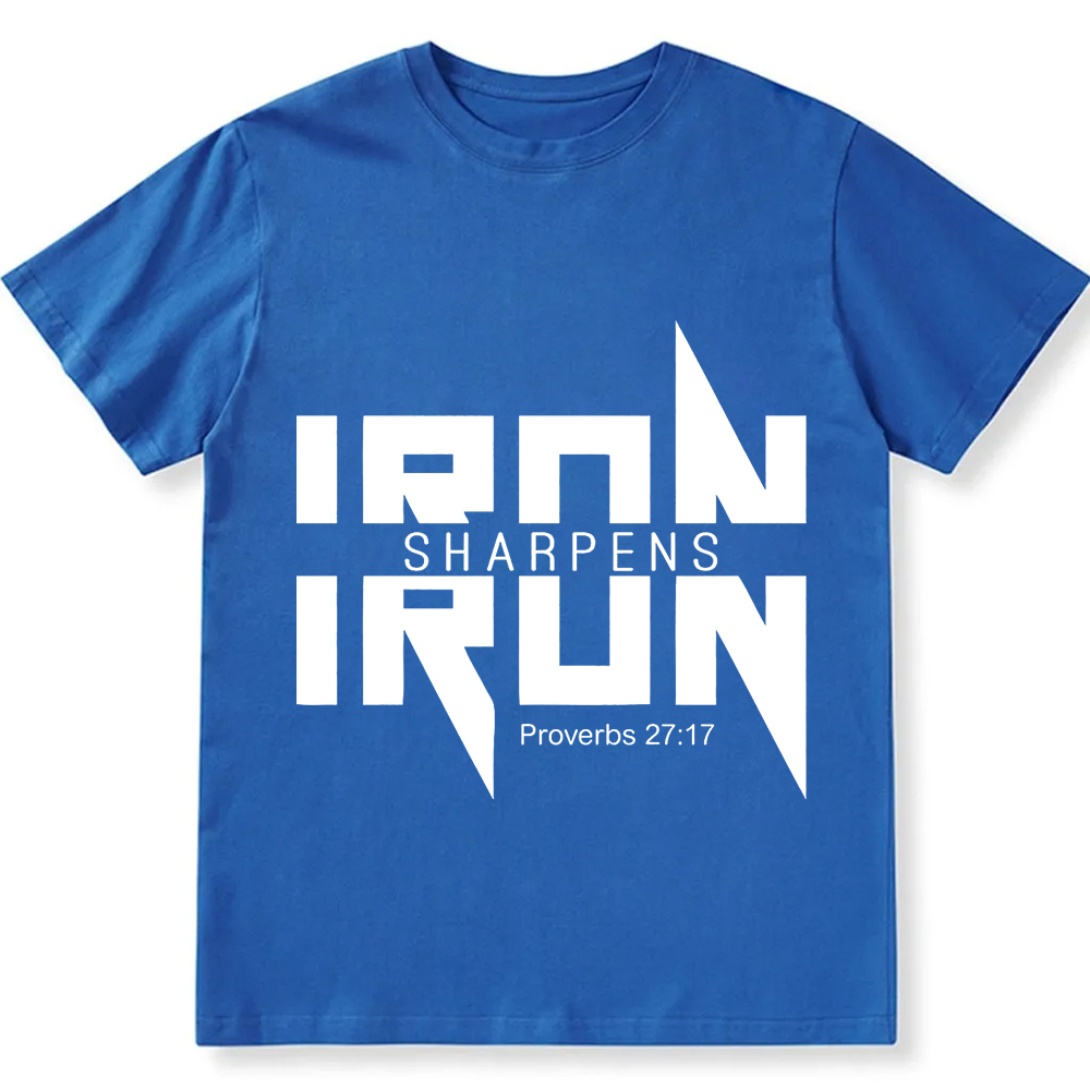 Iron Sharpens Iron Christian Unisex Fit Cotton T-Shirt wearishow