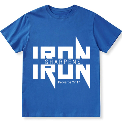 Iron Sharpens Iron Christian Unisex Fit Cotton T-Shirt wearishow