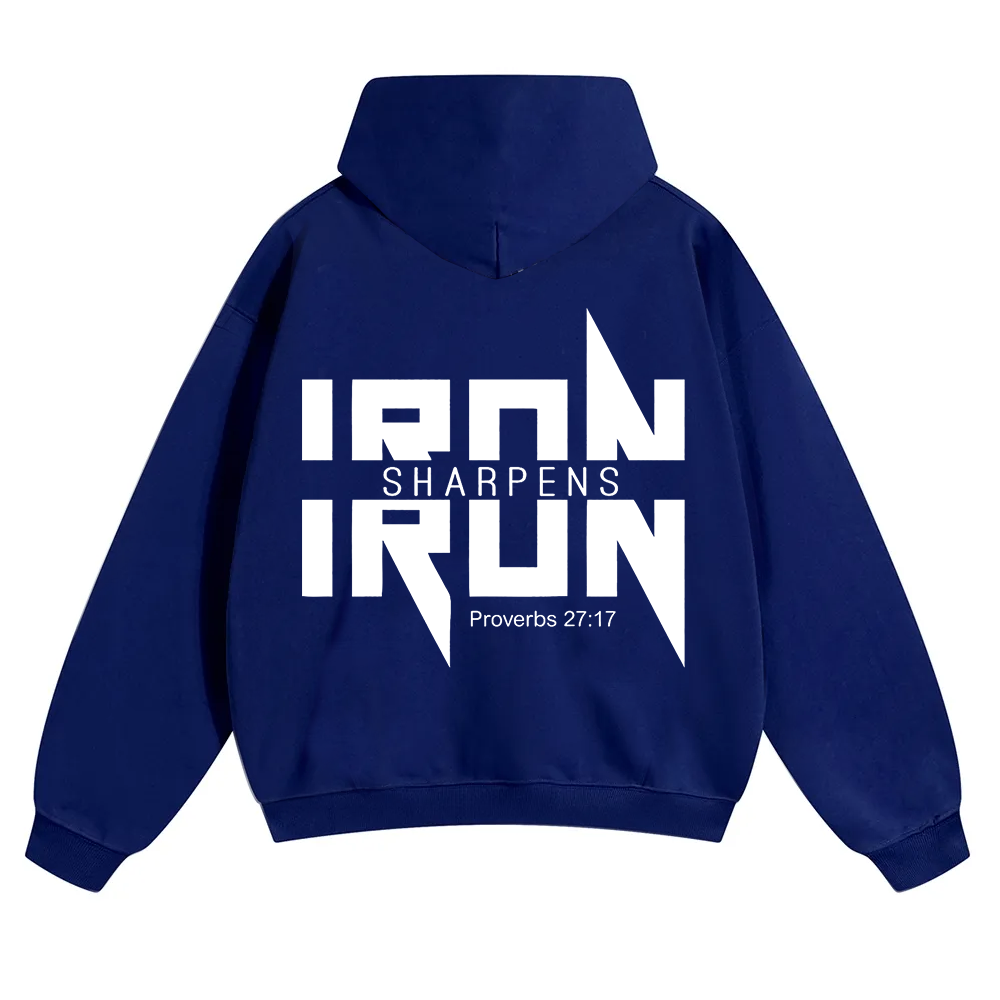 Iron Sharpens Iron Christian Unisex Solid Color Hoodie wearishow
