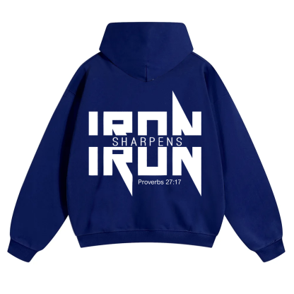 Iron Sharpens Iron Christian Unisex Solid Color Hoodie wearishow