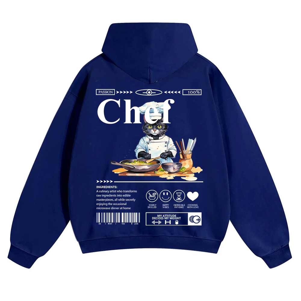 Chef Unisex Solid Color Hoodie wearishow