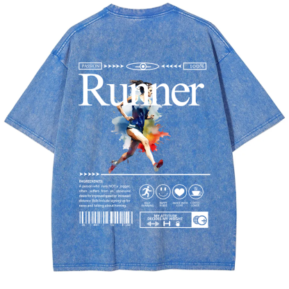 Runner Unisex Fit Washed T-Shirt