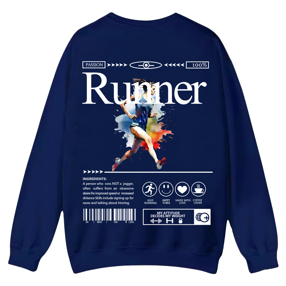 Runner Casual Crewneck Sweatshirt wearishow