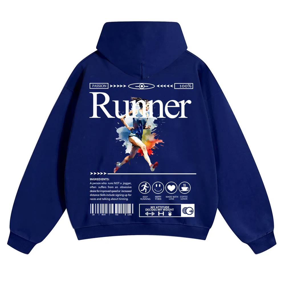 Runner Unisex Solid Color Hoodie wearishow