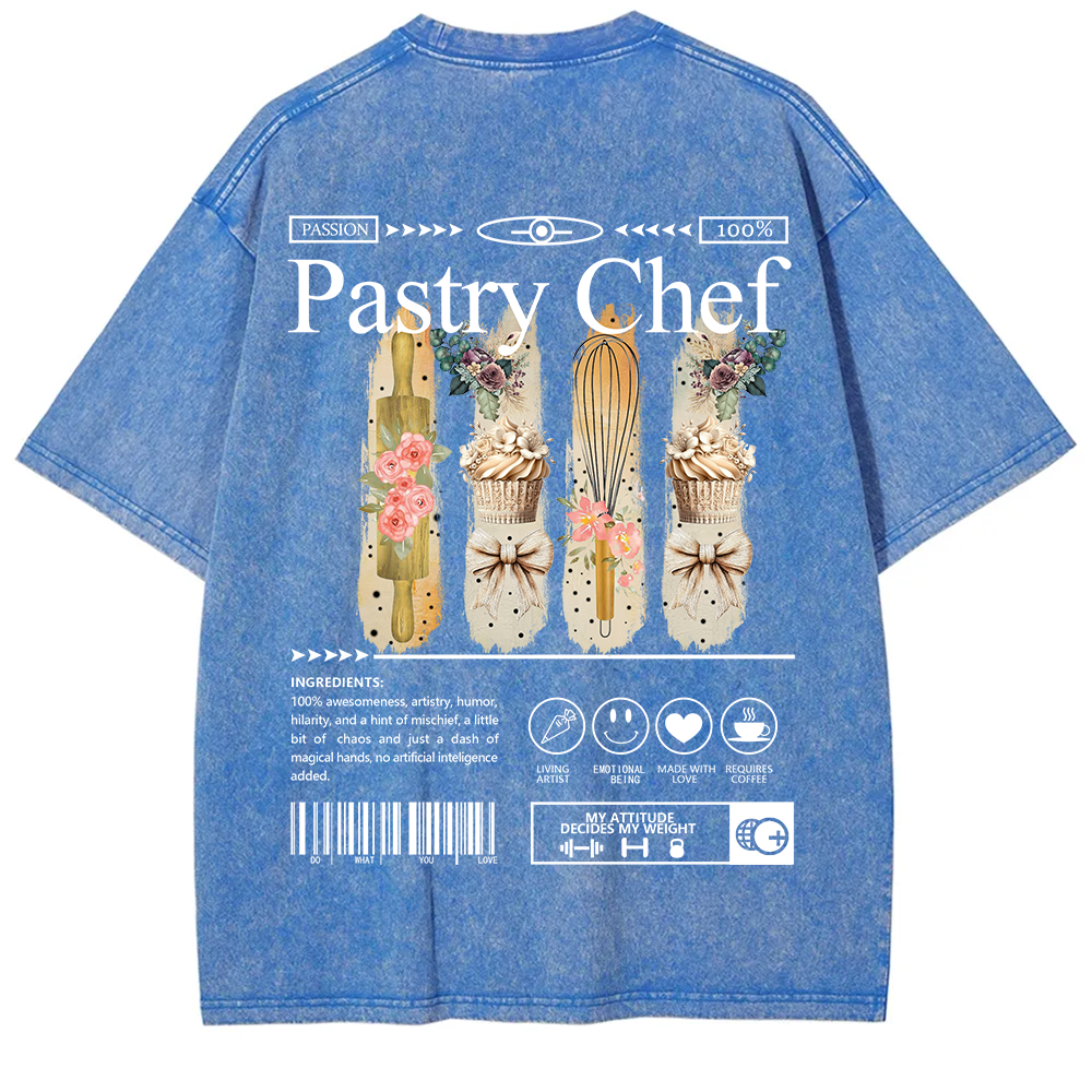 Pastry Chef Unisex Fit Washed T-Shirt
