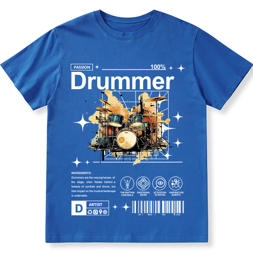 Drummer Unisex Fit Cotton T-Shirt wearishow