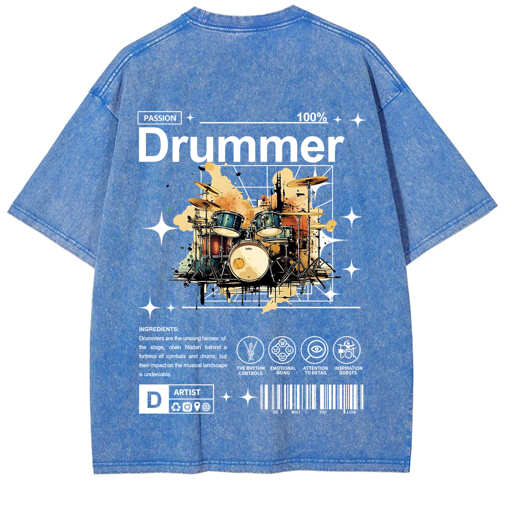 Drummer Unisex Fit Washed T-Shirt