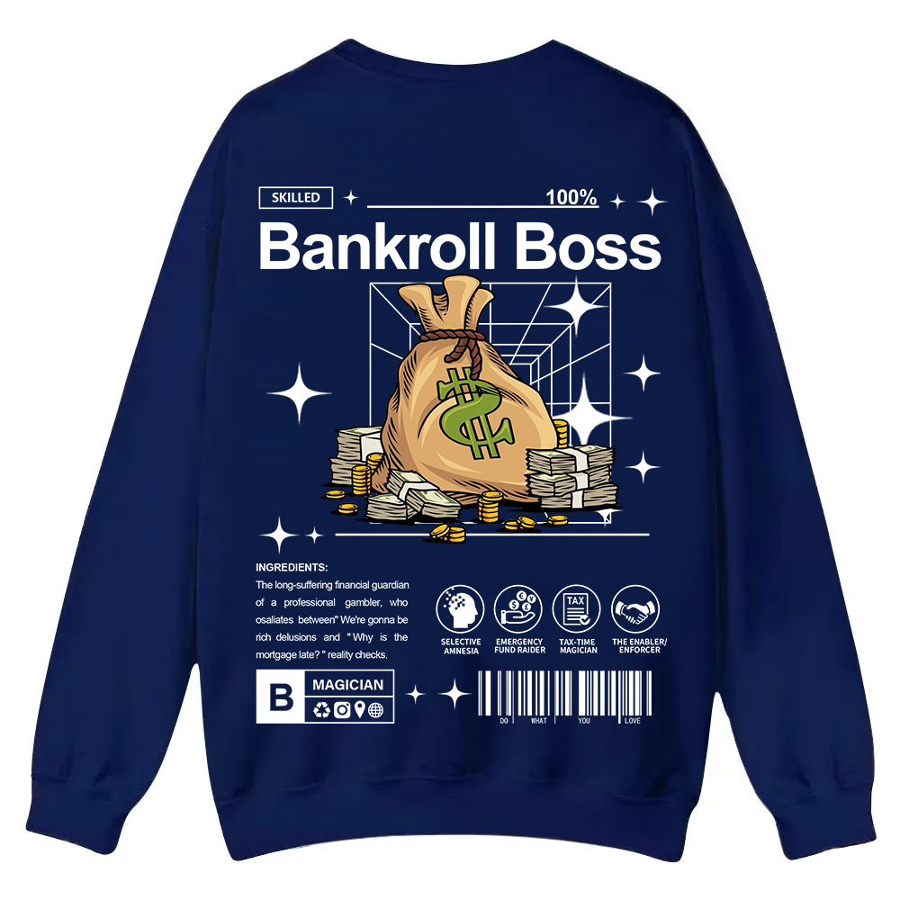 Bankroll Boss Casual Crewneck Sweatshirt wearishow