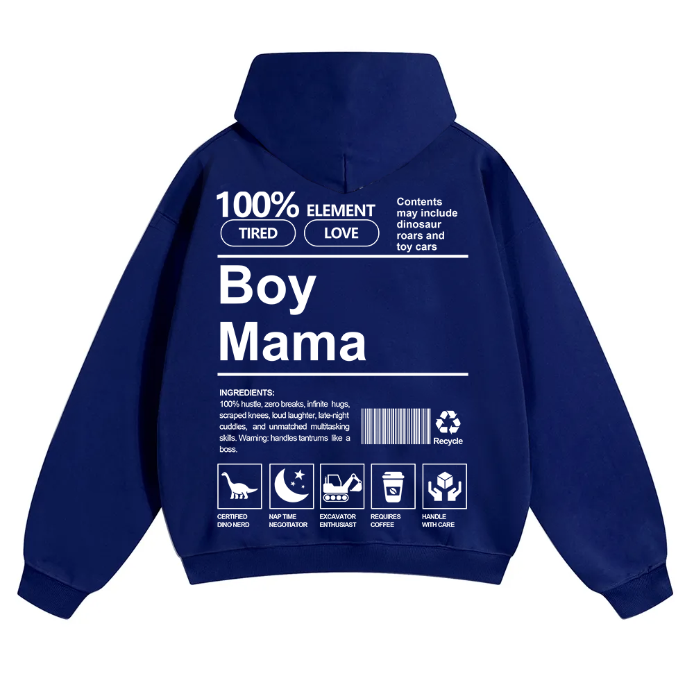 Boy Mama Unisex Solid Color Hoodie wearishow