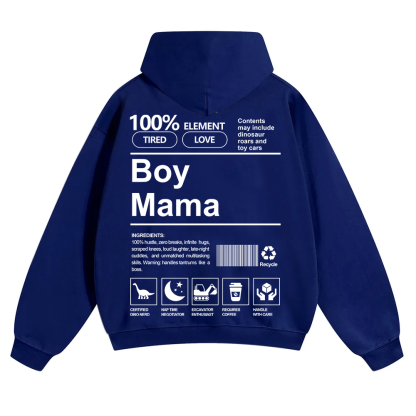 Boy Mama Unisex Solid Color Hoodie wearishow