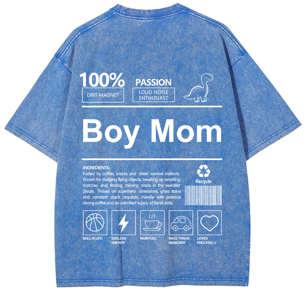 Boy Mom Unisex Fit Washed T-Shirt