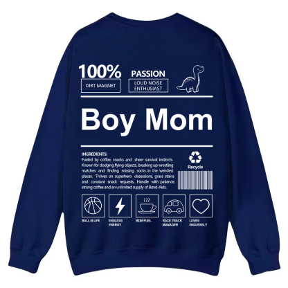 Boy Mom Casual Crewneck Sweatshirt wearishow