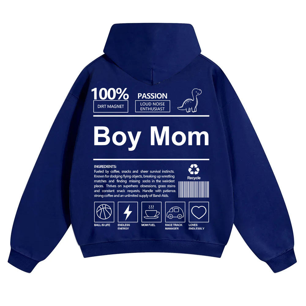 Boy Mom Unisex Solid Color Hoodie wearishow