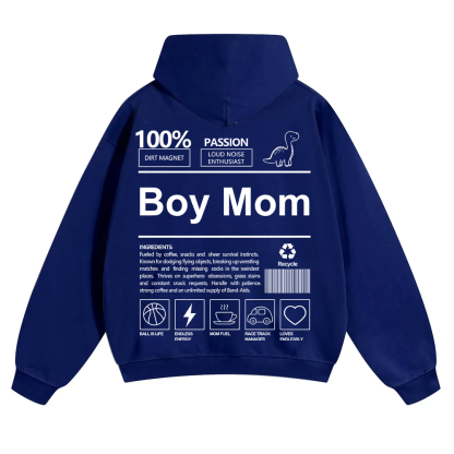 Boy Mom Unisex Solid Color Hoodie wearishow