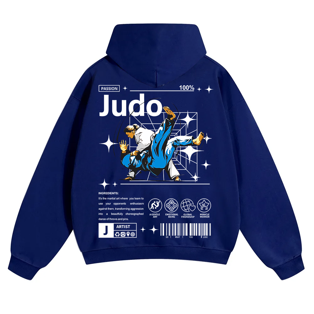 Judo Unisex Solid Color Hoodie wearishow