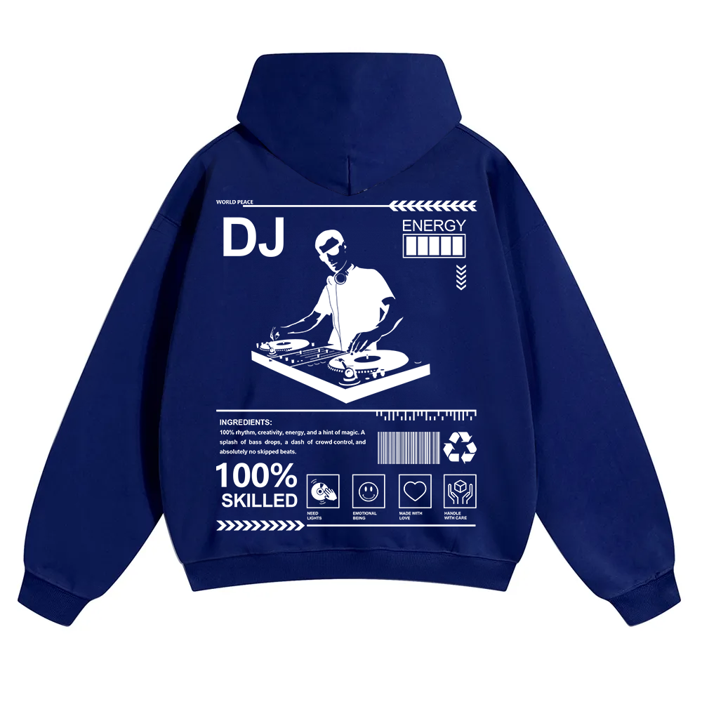 DJ Unisex Solid Color Hoodie wearishow
