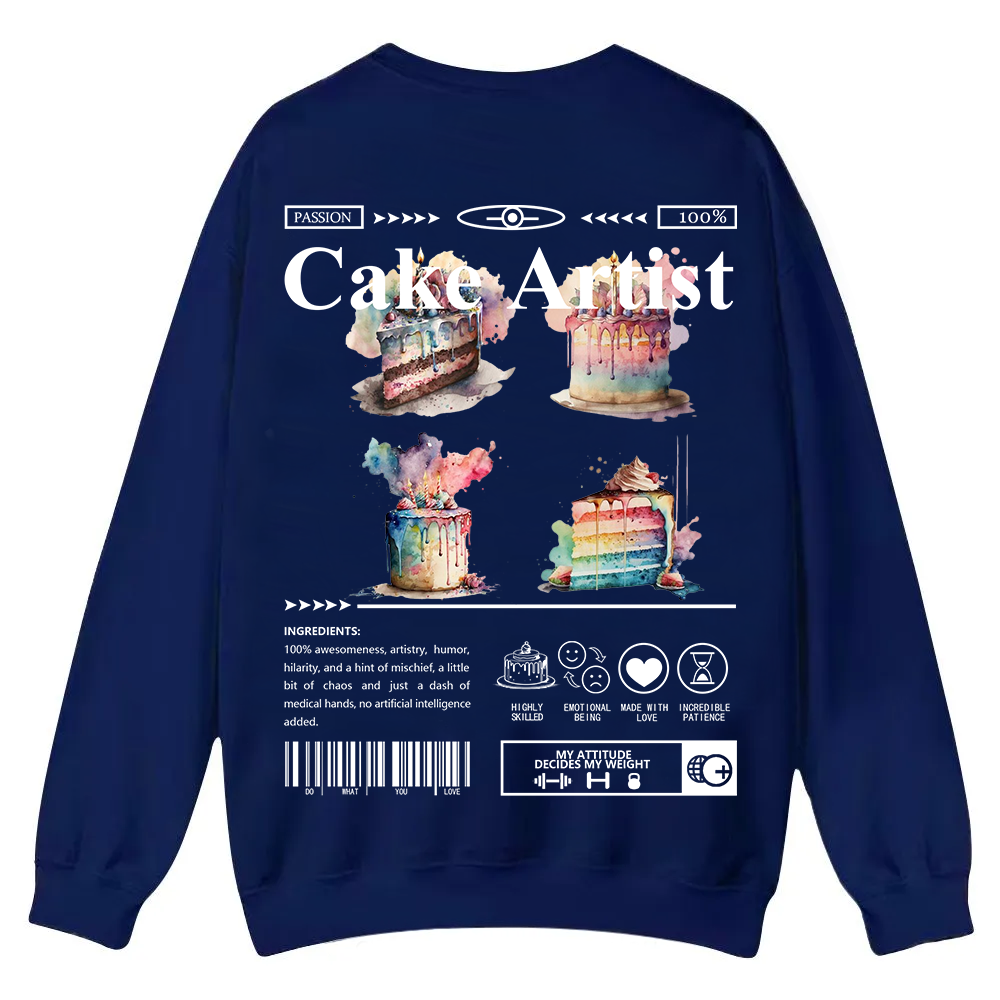 Cake Artist Casual Crewneck Sweatshirt wearishow