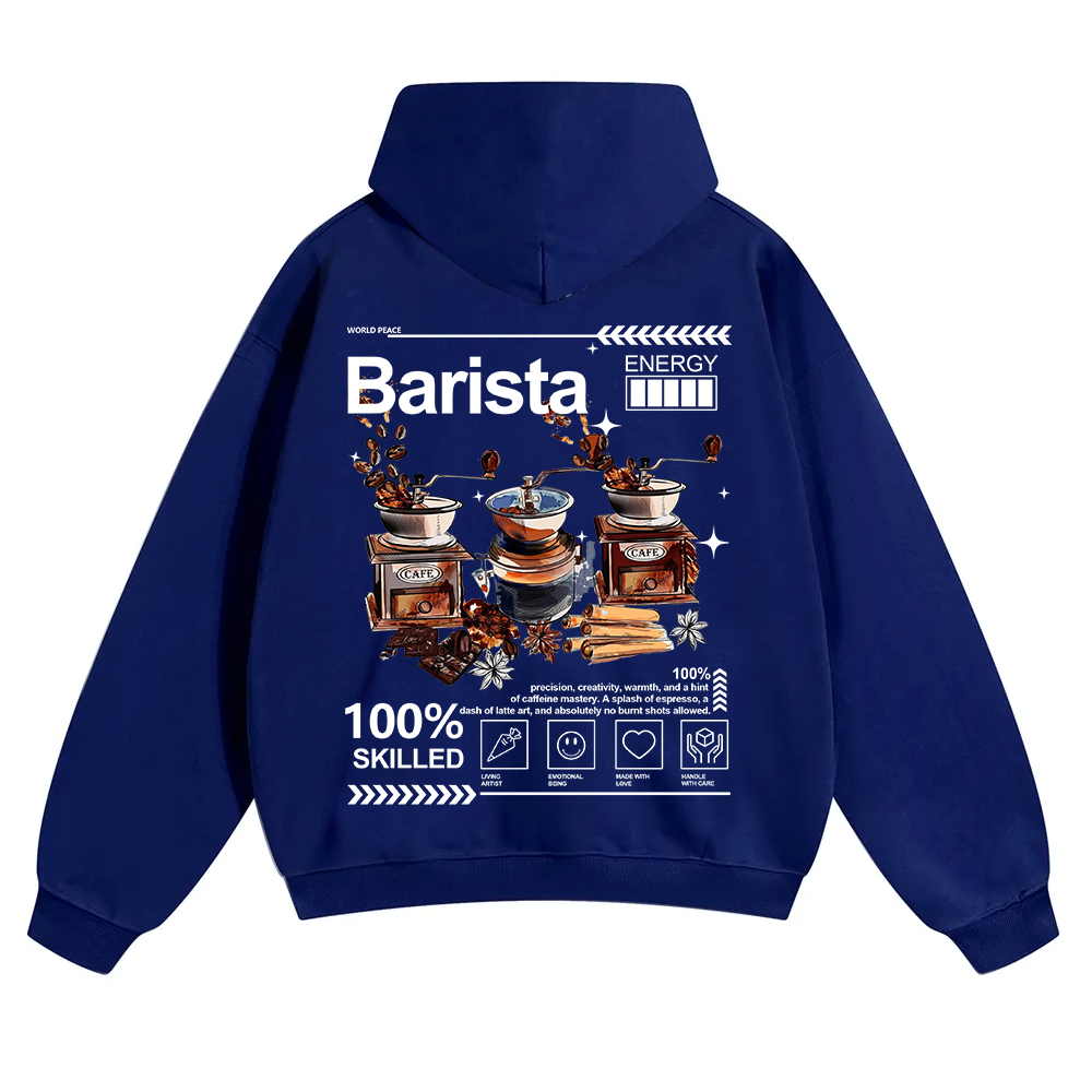 Barista Unisex Solid Color Hoodie wearishow