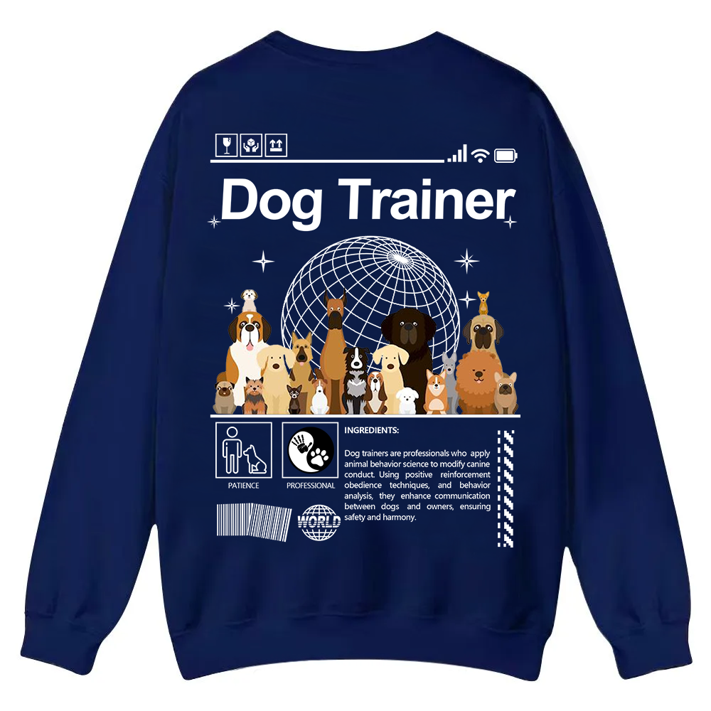 Dog Trainer Casual Crewneck Sweatshirt wearishow