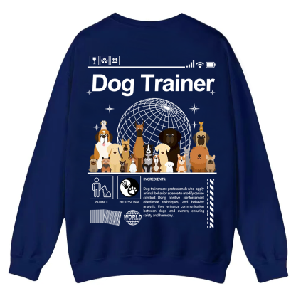 Dog Trainer Casual Crewneck Sweatshirt wearishow