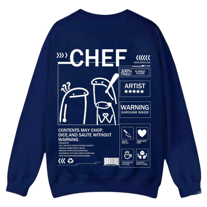 Chef Solid Color Unisex Casual Crewneck Sweatshirt